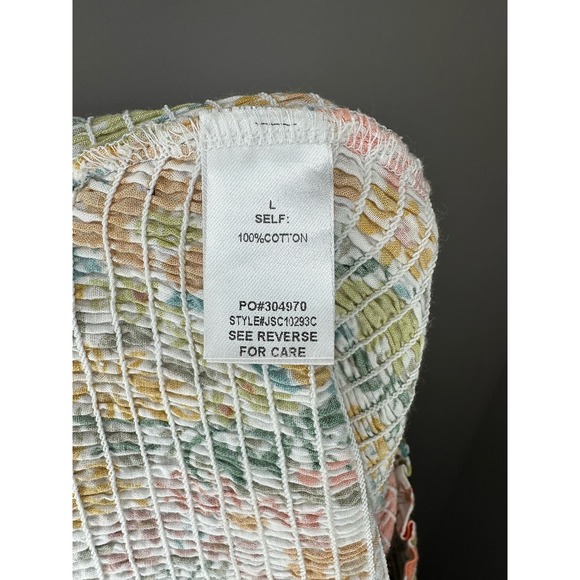 Promesa Women's Floral Smocked Ruffle Trim Mini Skirt size Large - Picture 6 of 7